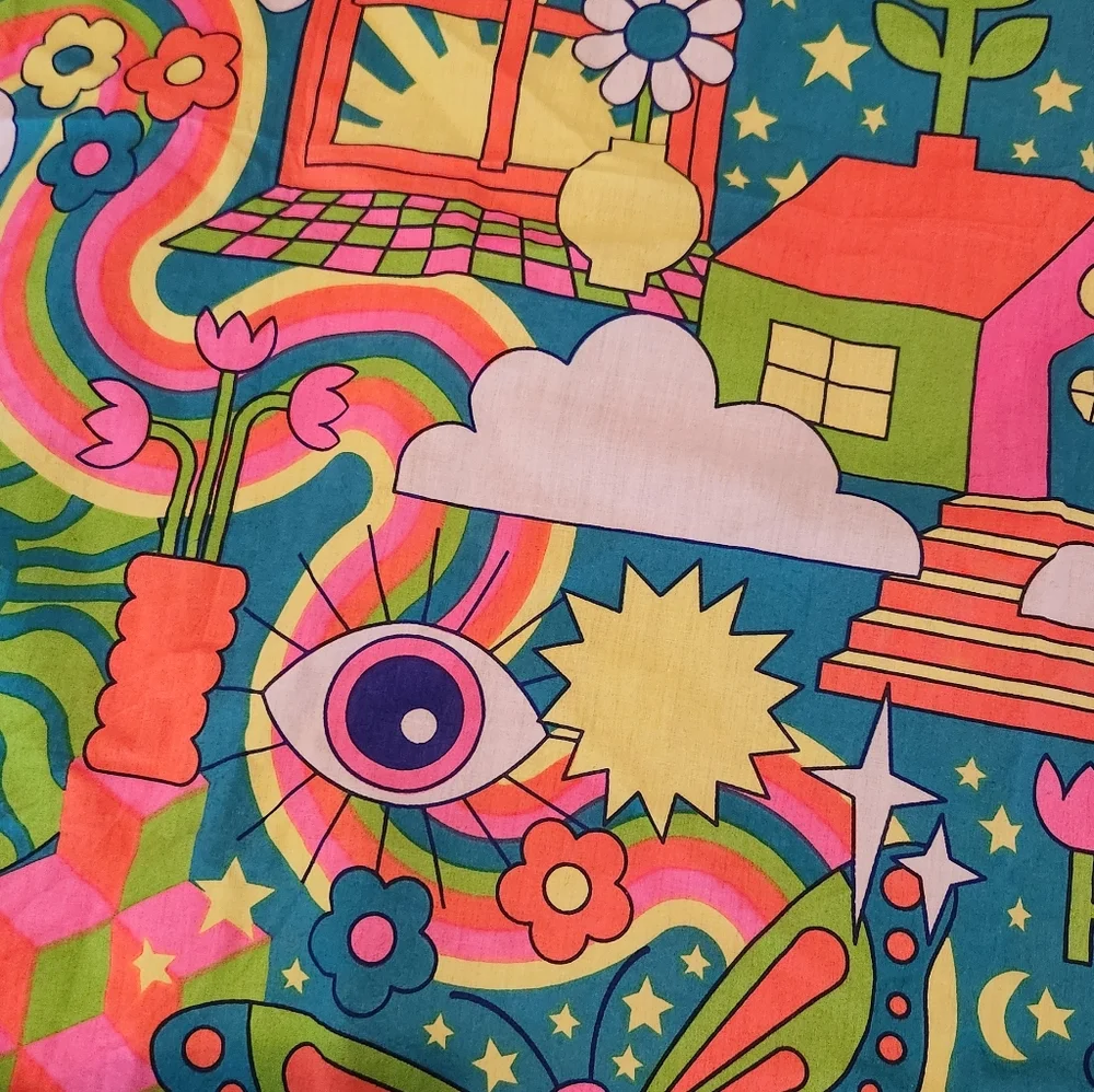 Lush Accessories Radiate Goodness Psychedelic Print Scarf - Picture 2 of 5